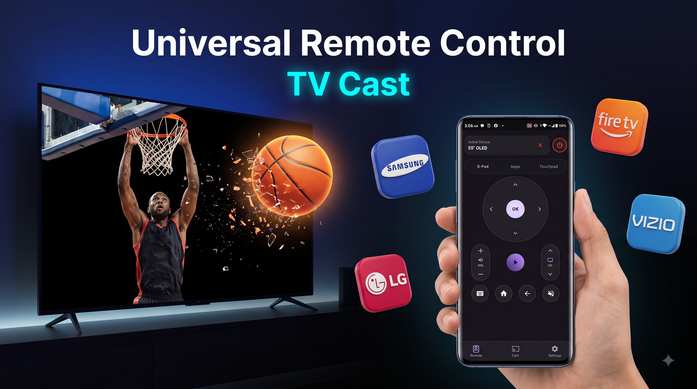 Universal Smart TV Remote Interface Preview